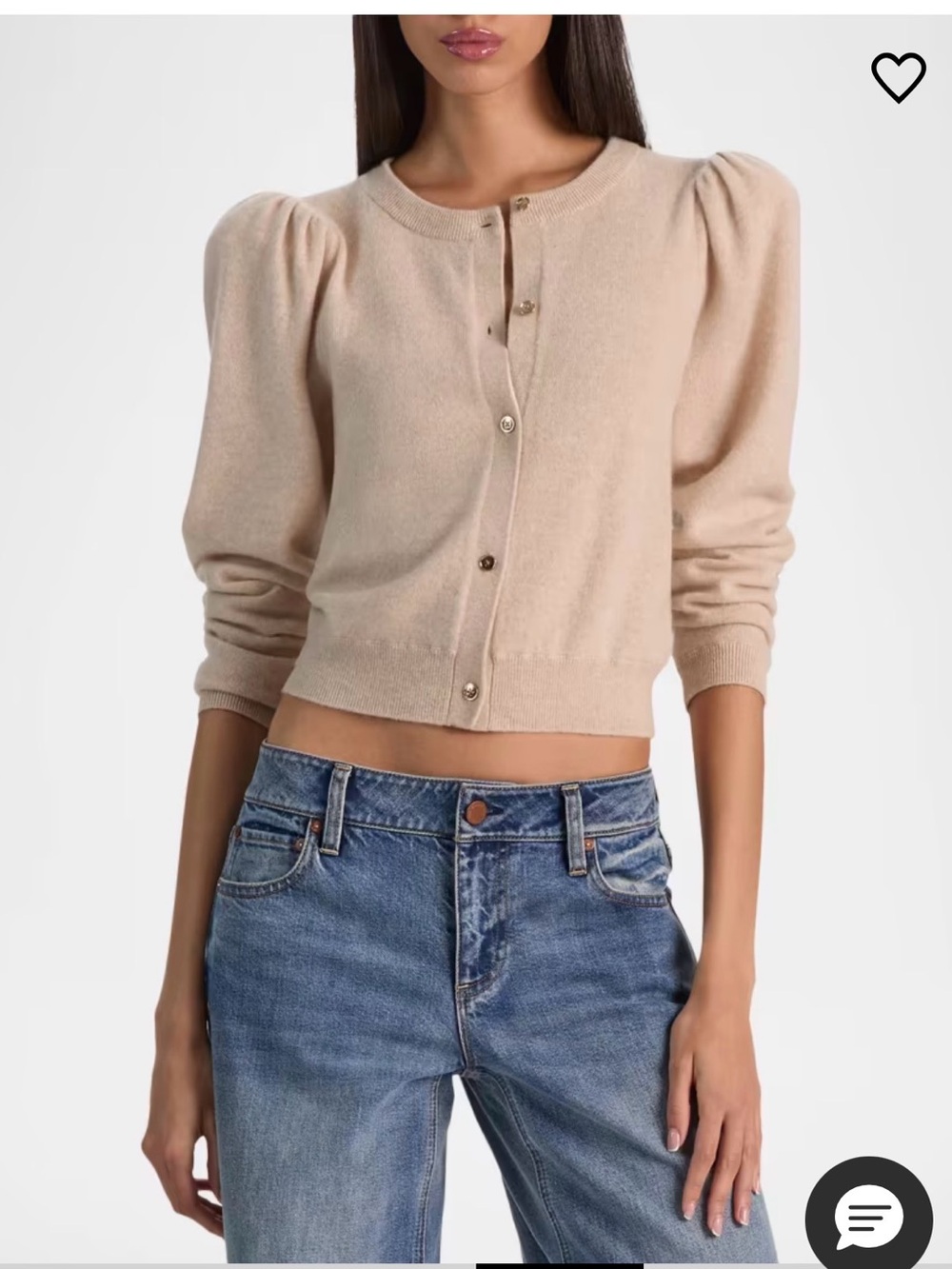 ALICE + OLIVIA Dollie Puff-Sleeve Cardigan Size XS